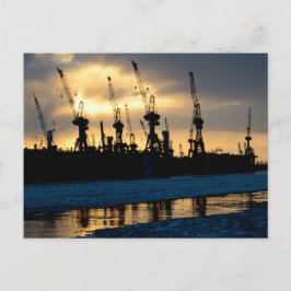 Hamburger Hafen Sonnenuntergang - Hamburg Vykort