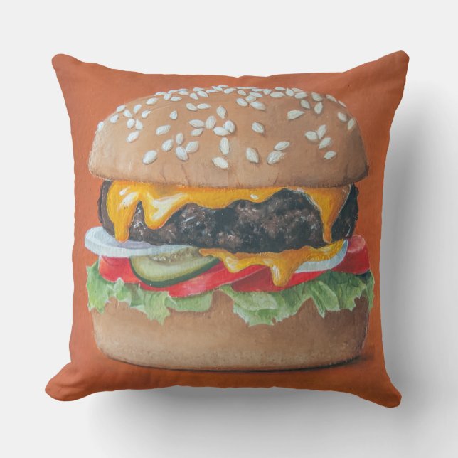 Hamburger Illustration dekorativ kudde (Framsida)