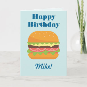 Hamburger Illustration Grattis på födelsedagen Kort