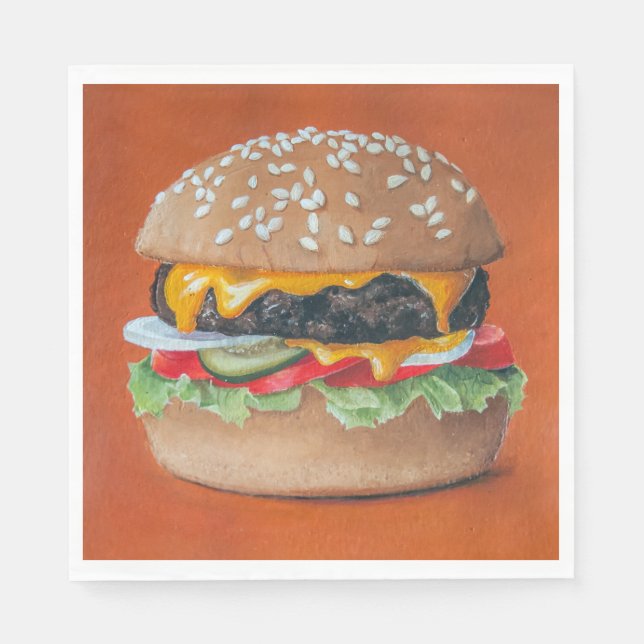 Hamburger Illustration pappra blöjor Pappersservett (Framsidan)