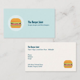 Hamburger Illustration with Tomato and Lettuce Visitkort