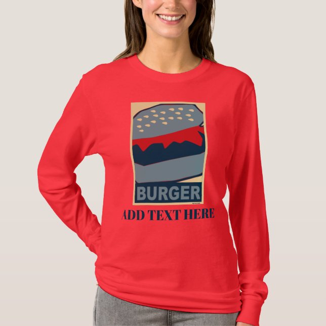 Hamburger in Blue Art T Shirt (Framsida)