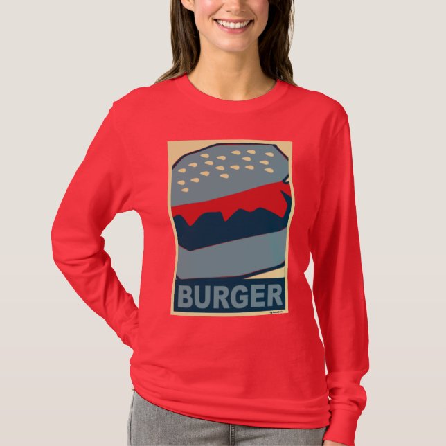 Hamburger in Blue Art Tee Shirt (Framsida)