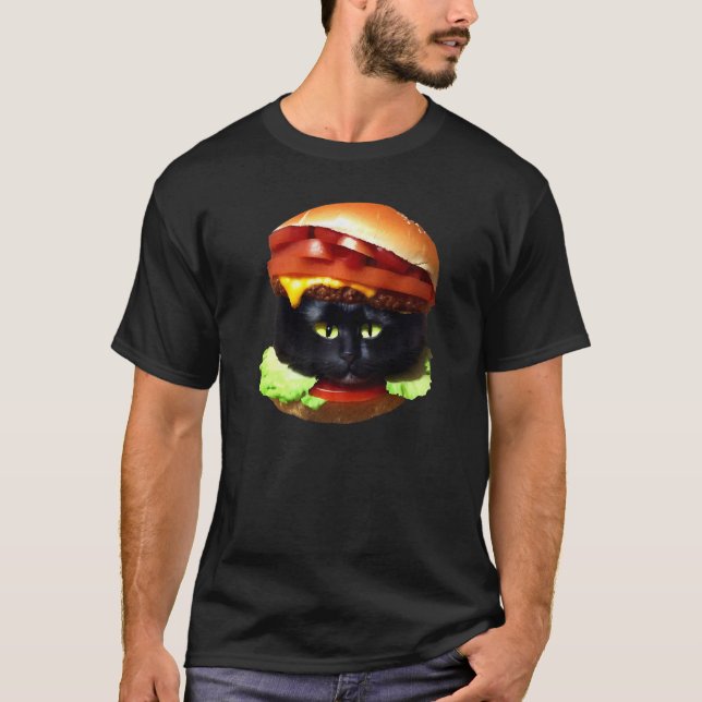Hamburger Katt  Burger & Katt  Roligt  Idé T Shirt (Framsida)