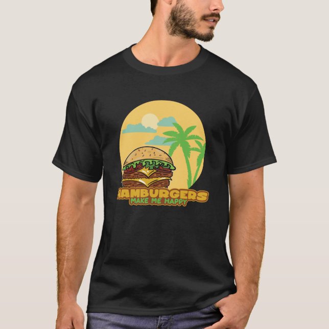 Hamburger Måltider Food T Shirt (Framsida)