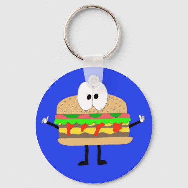 Hamburger Man som gör Fonzie. Nyckelring (Framsida)