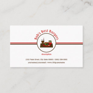 Hamburger Meal Middag Fast Food Restaurant Logotyp Visitkort