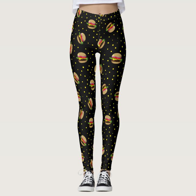 hamburger mönster leggings (Framsida)
