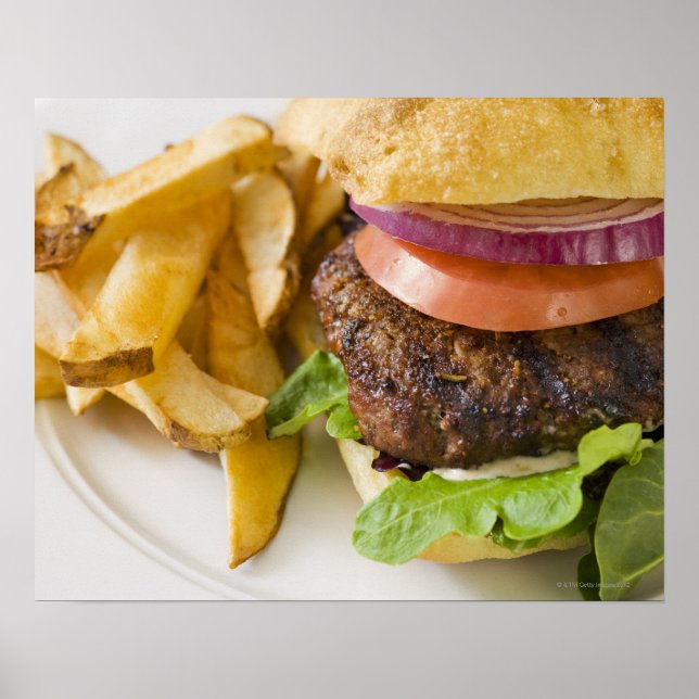 Hamburger och Fransk Fries Poster (Framsidan)