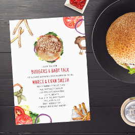 Hamburger och Fries Co Ed Baby Shower-inbjudan Inbjudningar