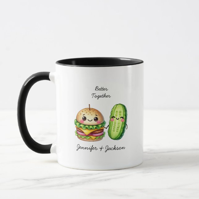 Hamburger och Pickle Personlig mugg (Vänster)