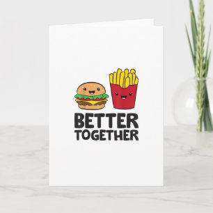 Hamburger och pommes frites älskar snabbmat bättre kort