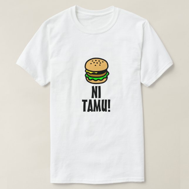 Hamburger och utsökt i Swahili (in tamu) T Shirt (Design framsida)