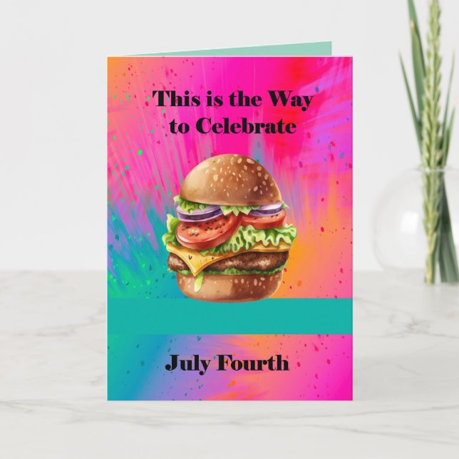 Hamburger på det fjärde kortet kort (Framsida)