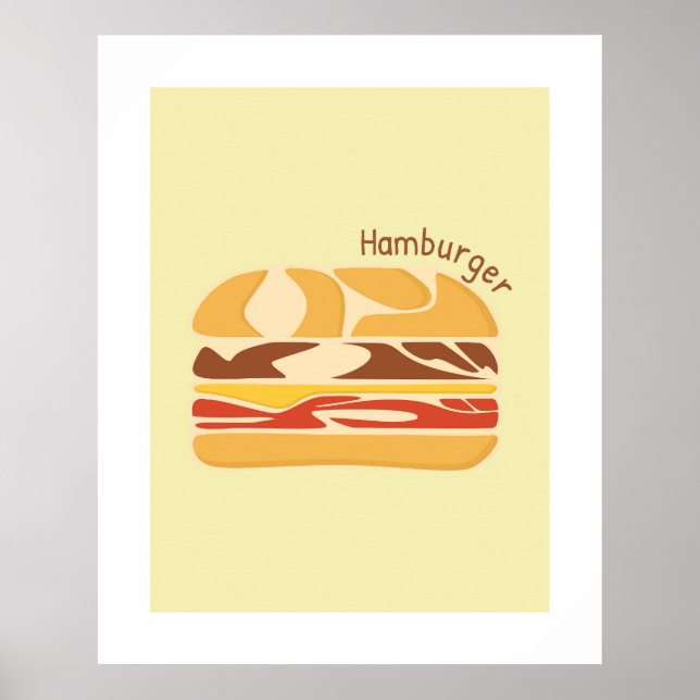 Hamburger på japanska Kanji/Hiragana Wall Art Poster (Framsidan)