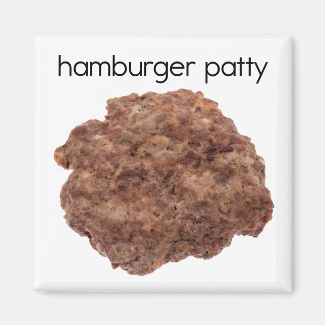 Hamburger Patty Refrigerator Magnet (Framsidan)