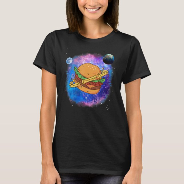 Hamburger Planet Galaxy Burger T Shirt (Framsida)