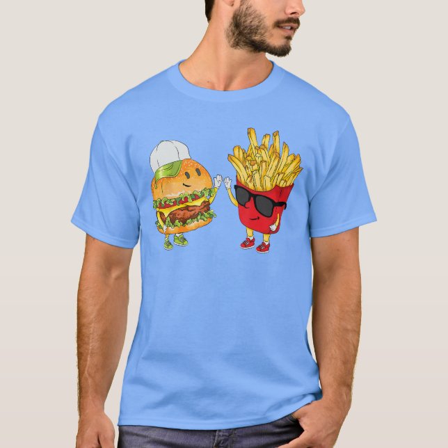 Hamburger pommes frites High Five Cool kul Combo S T Shirt (Framsida)
