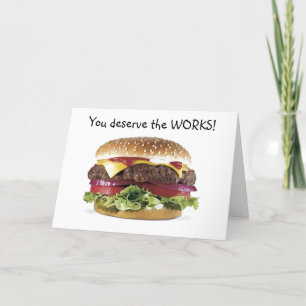 HAMBURGER SAYS=DU FÖRTJÄNAR ARBETSBIRTIDAGEN KORT