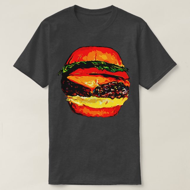 Hamburger Shirt Cheeseburger Hamburger Burger Fast T (Design framsida)