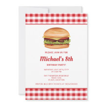 Hamburger Snabbmat Illustration Födelsedagsfest