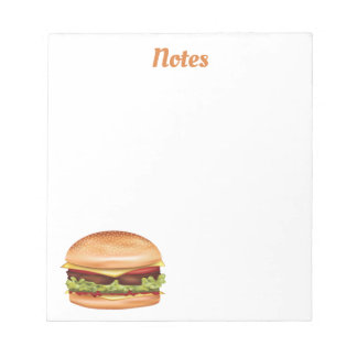 Hamburger Snabbmat Illustration Med Anpassad Text Anteckningsblock