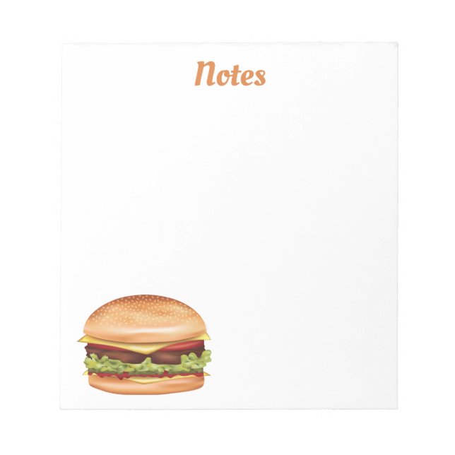 Hamburger Snabbmat Illustration Med Anpassad Text Anteckningsblock (Framsida)