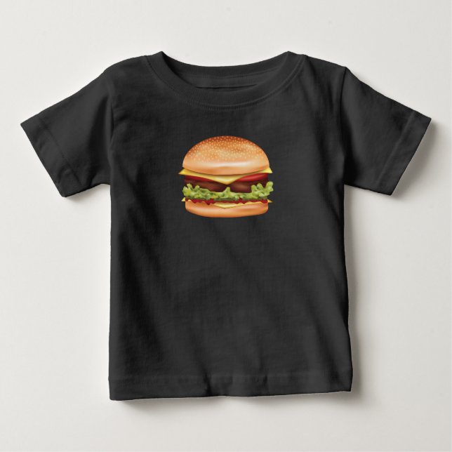 Hamburger Snabbmat Illustration T Shirt (Framsida)