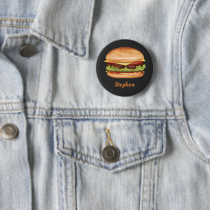 Hamburger Snabbmatillustration med anpassat namn Knapp