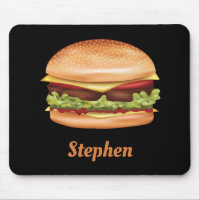 Hamburger snabbmatillustration med anpassat namn