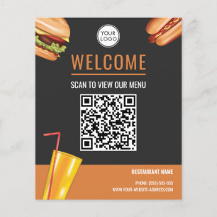 Hamburger snabbmatsrestaurang Skanna för att se me Flygblad