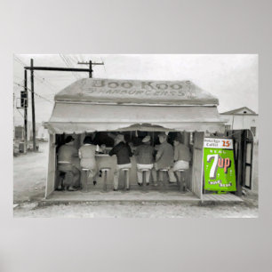 Hamburger stand Art, lägg till text Poster