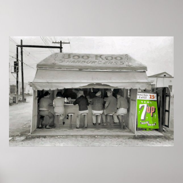 Hamburger stand Art, lägg till text Poster (Framsidan)