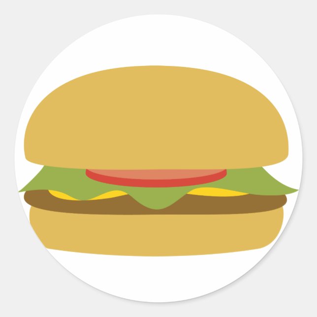 Hamburger Sticker Runt Klistermärke (Framsida)