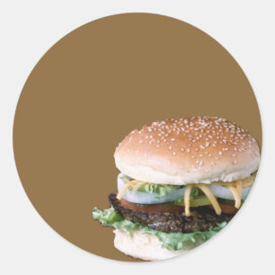 Hamburger Stickers Runt Klistermärke