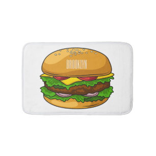 Hamburger tecknad illustration badrumsmatta