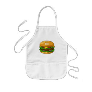 Hamburger tecknad illustration barnförkläde
