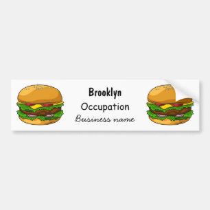 Hamburger tecknad illustration bildekal