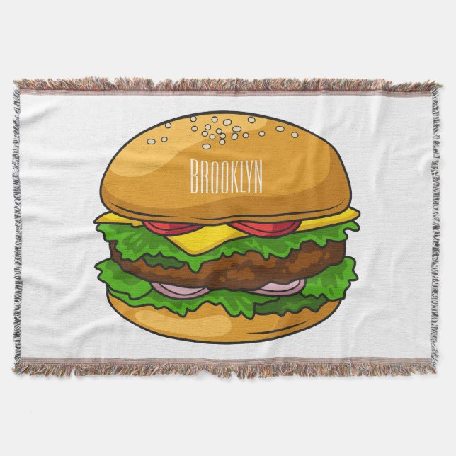 Hamburger tecknad illustration filt (Framsidan)