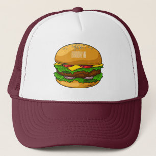 Hamburger tecknad illustration keps