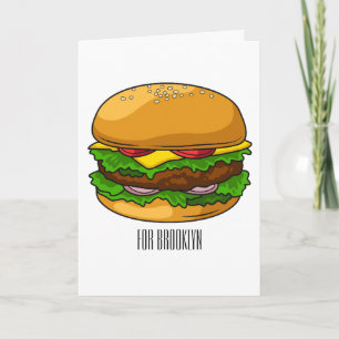 Hamburger tecknad illustration kort