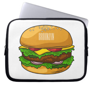 Hamburger tecknad illustration laptop fodral