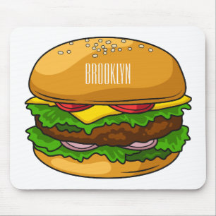 Hamburger tecknad illustration musmatta