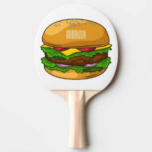 Hamburger tecknad illustration pingisracket