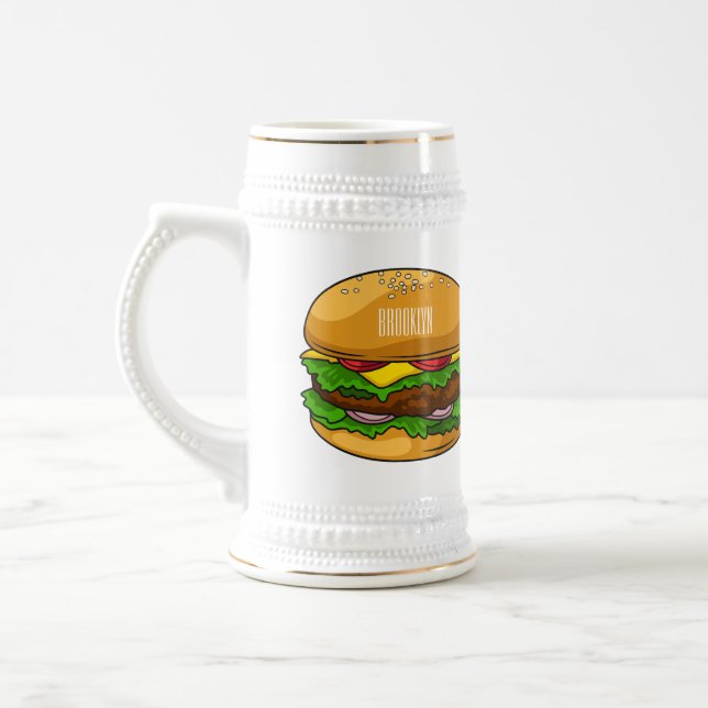 Hamburger tecknad illustration sejdel (Vänster)