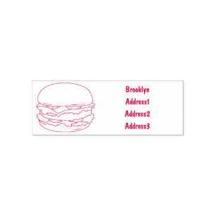 Hamburger tecknad illustration självfärgande stämpel