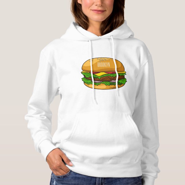 Hamburger tecknad illustration t shirt (Framsida)
