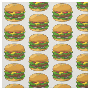 Hamburger tecknad illustration tyg