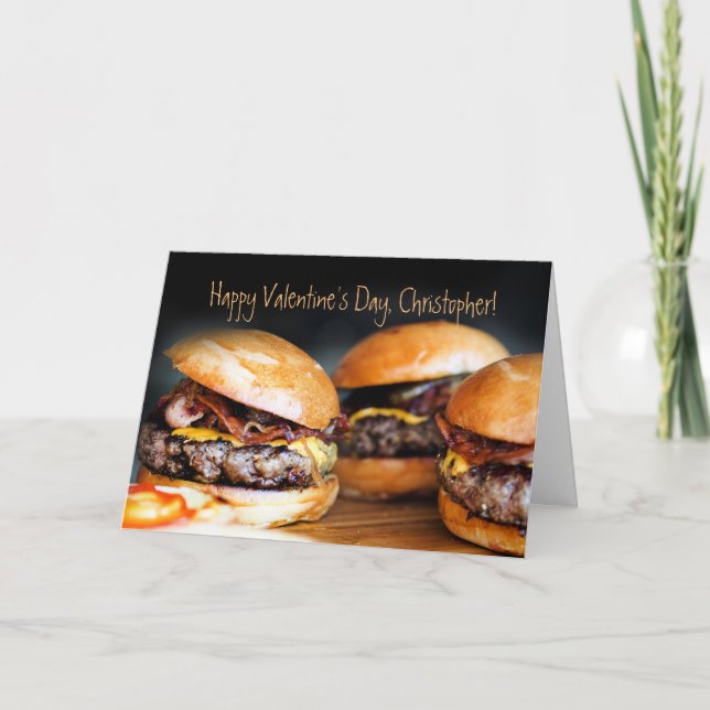 Hamburger Valentines day-kort för HIM, Helgkort (Framsida)