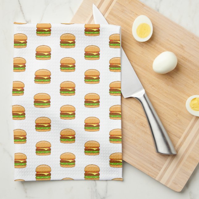 Hamburger Vektorillustration Kökshandduk (Vikt i Fjärdedel)